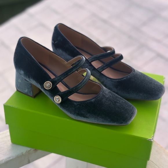 Sam Edelman Mary Jane Blue Velvet Pumps 7US - Picture 2 of 7